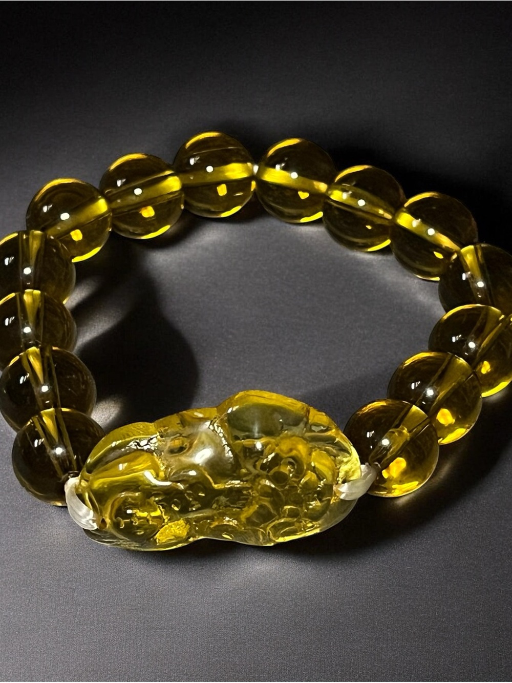 NEW Handmade Lucky Unisex Gold Clear Animal Glass Beads Bracelet